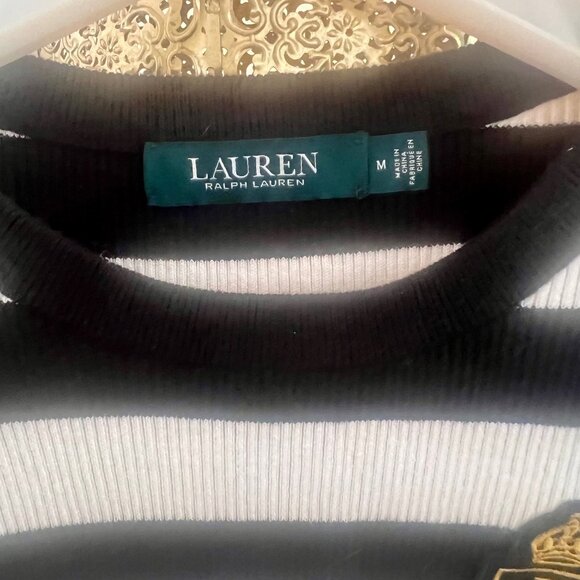 Ralph Lauren Navy & White Striped Top - Picture 3 of 3